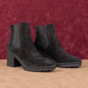 Vince Women Henderson Waterproof Chelsea Black Suede Boots sz 10US EUR 40